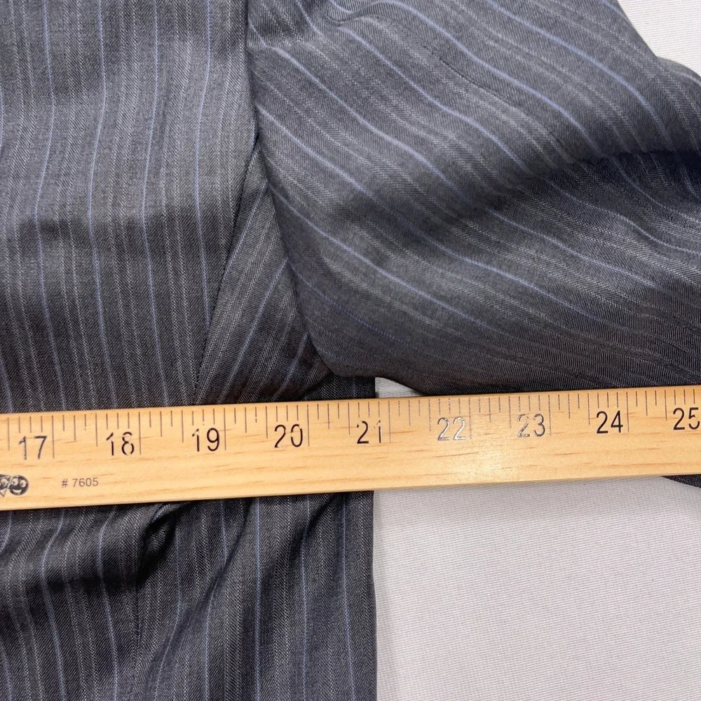 Ermenegildo Zegna Blazer Wool Silk Pinstripe Grey Mens 40R NWT $1600 Retail